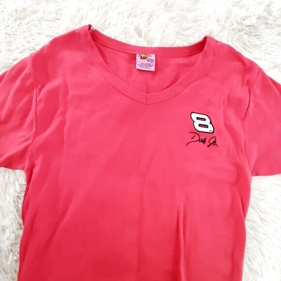 Dale Earnhardt Jr number 8 nascar racing v neck red cotton stretch top - Picture 3 of 3